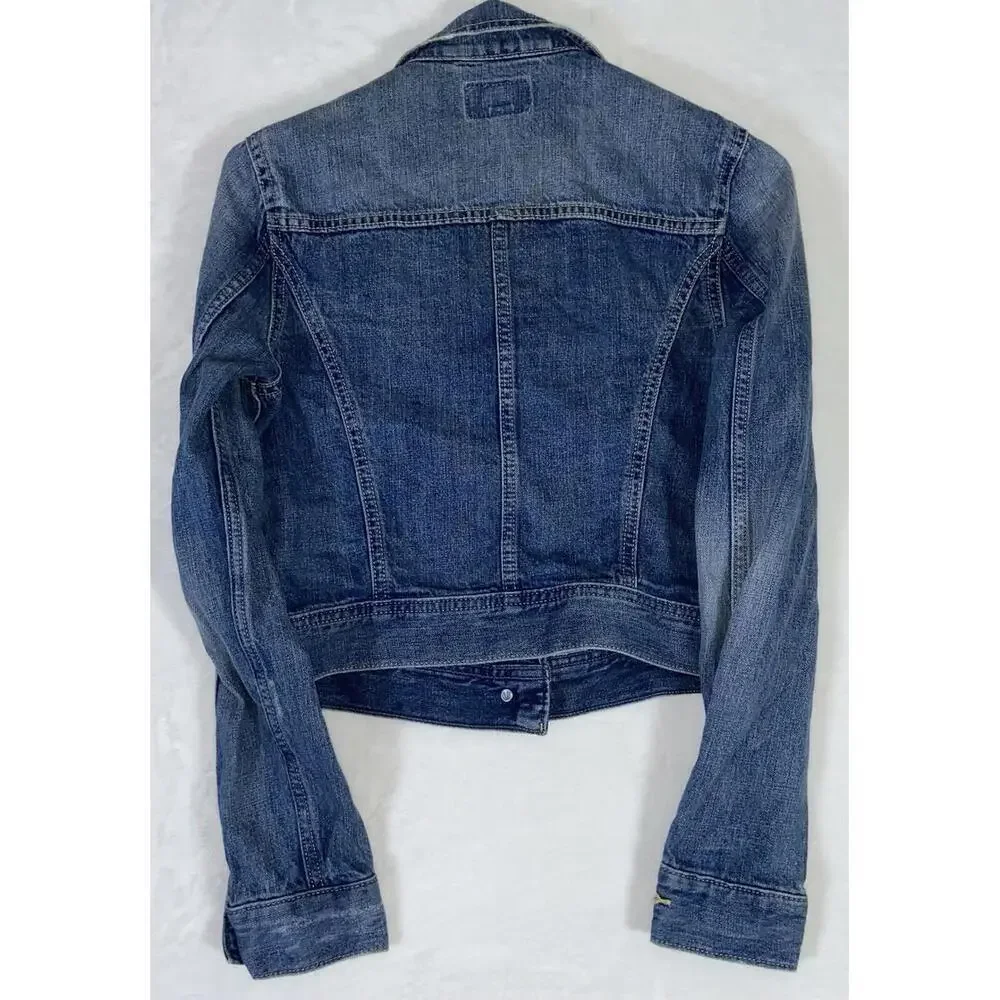 Levis San Francisco Denim Jacket Womens Size Small Petite Red Tab Retro 90s Y2k - Picture 7 of 8
